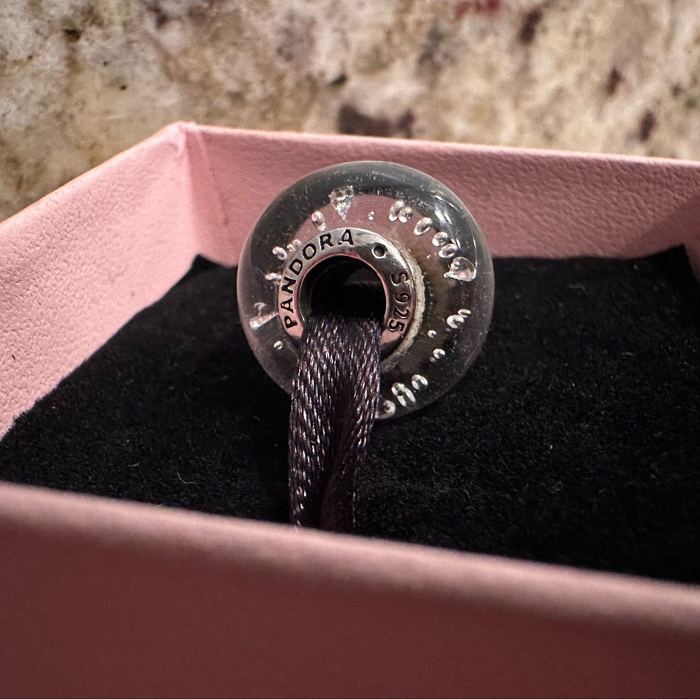 Pandora Clear Effervescence Murano Glass Charm RETIRED - Picture 3 of 4